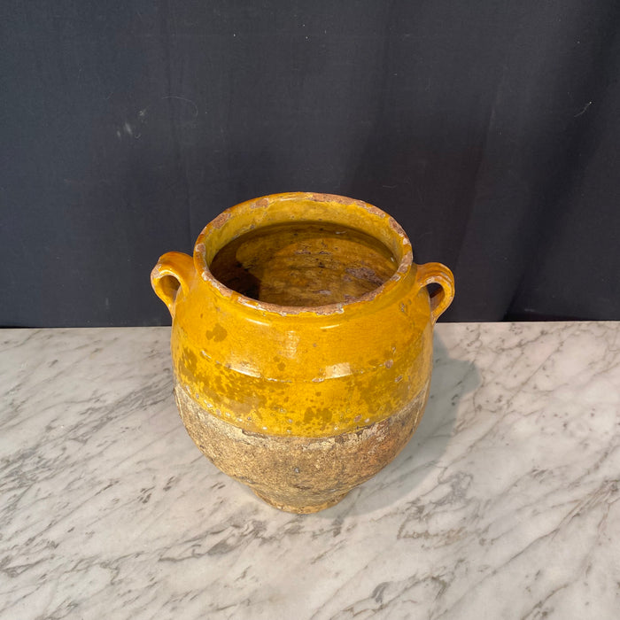 French Confit Pot with Yellow Glaze from the 19th Century #8865