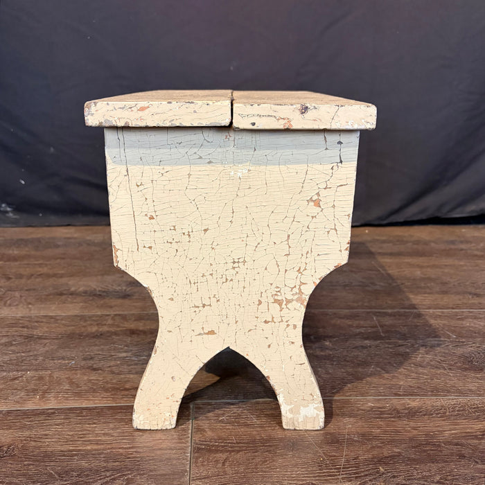 Antique Primitive Shoe Shine Bench for Cobbler with Cast Iron Foot Rest