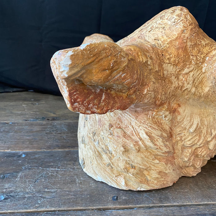 Detailed French Cow Head (Tete de Vache) Sculpture From Butcher's Shop or Boucherie Advertisement - Life Size Architectural Bust