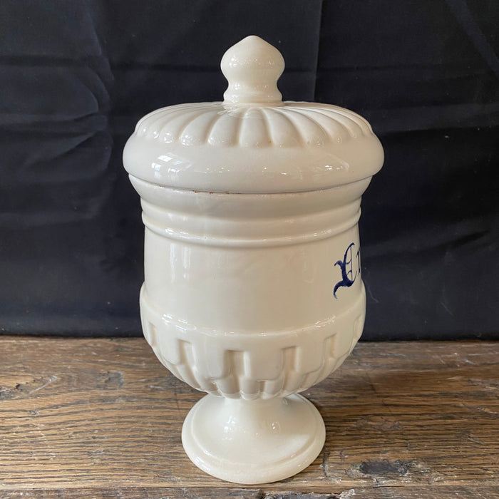 Antique Italian Apothecary Jar Venetian Canapa Porcelain Urn Large