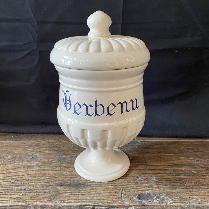 Antique Italian Apothecary Jar Venetian Verbena Porcelain Urn Large