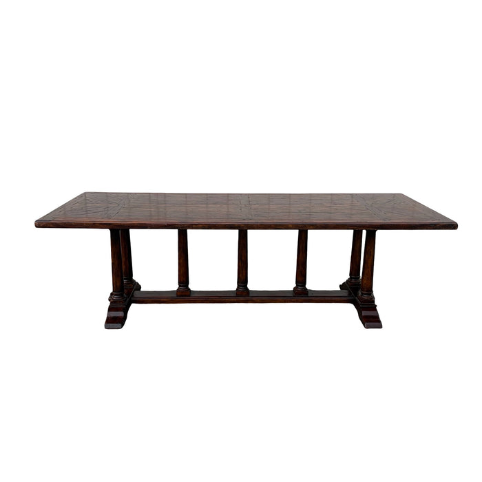 Large Refectory Trestle Dining Table Jacobean Style by Theodore Alexander Castle Bromwich