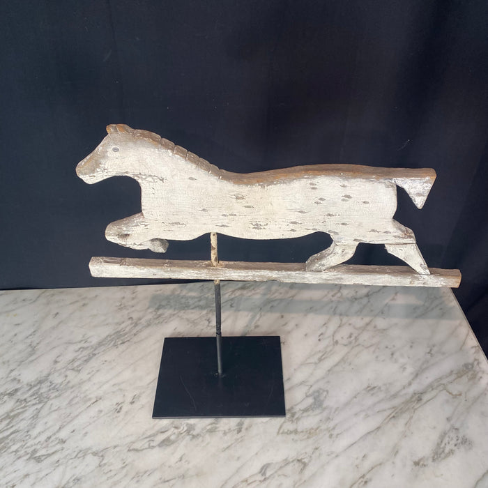 Antique Folk Art Horse Weathervane on Stand