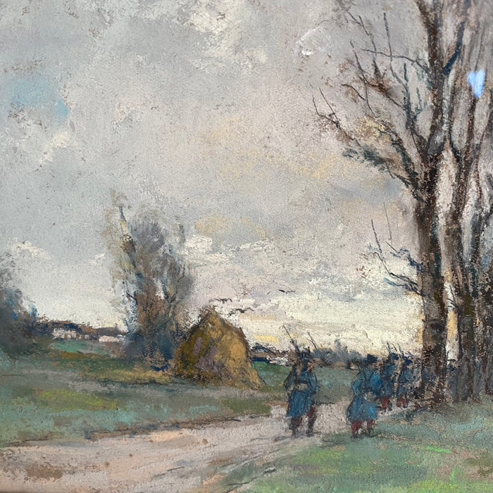 Antique French Painting: Impressionist Landscape from Paris