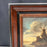 Antique Oil Painting Dutch School Landscape with Windmill on a Canal