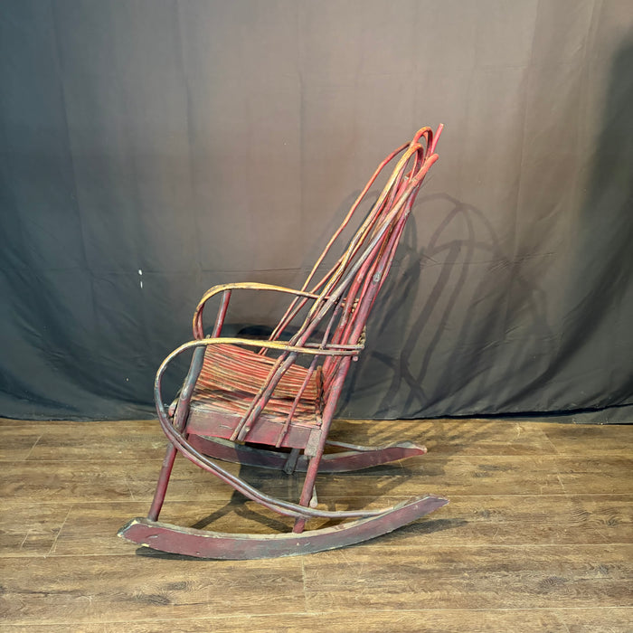 Pair Antique Rocking Chairs Adirondack Bent Twig from Maine
