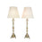Pair of Tall Antique French Gilt Metal Church Altar Candlestick Table Lamps