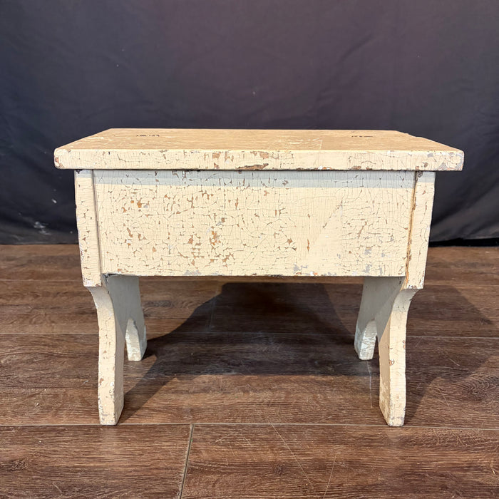 Antique Primitive Shoe Shine Bench for Cobbler with Cast Iron Foot Rest