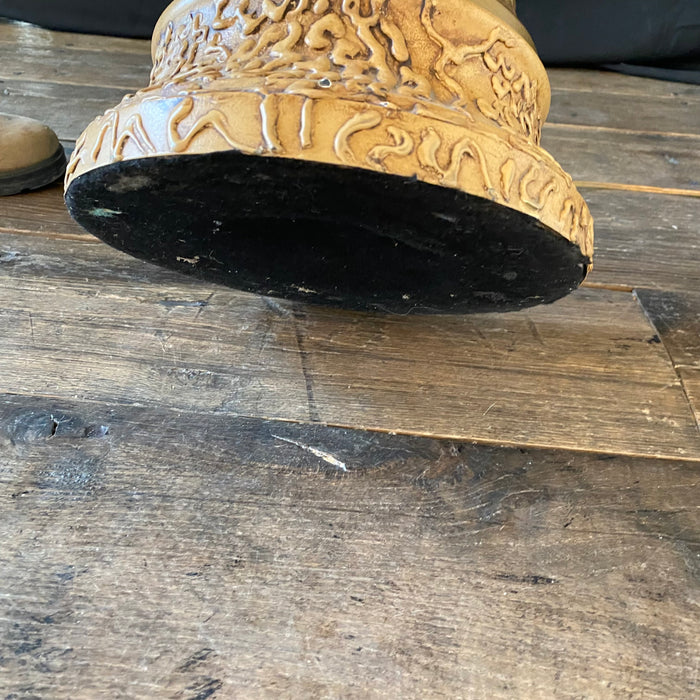 French Large Art Nouveau Figural Table Lamp Signed Auguste Moreau