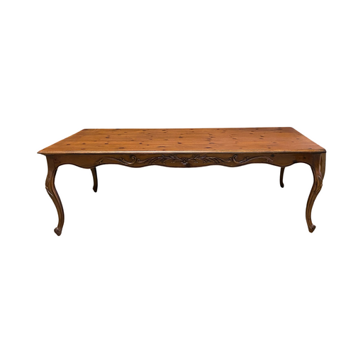 Louis XV Carved Provencial Country French Style Pine Dining Table