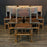 French Antique Set of Leather and Nailhead Dining Chairs with Bobbin Legs