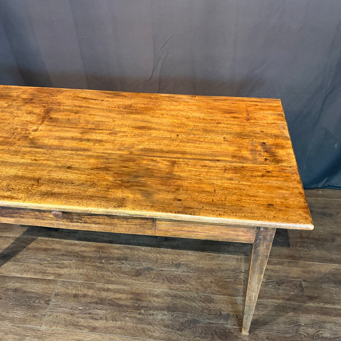 19th Century French Provincial Farmhouse Dining Table, Writing Desk or Work Table with Single Drawer