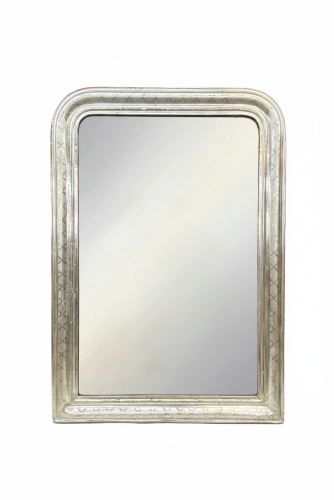 19th Century Silver Gilt Louis Philippe Mirror with Lovely Diamond Pattern