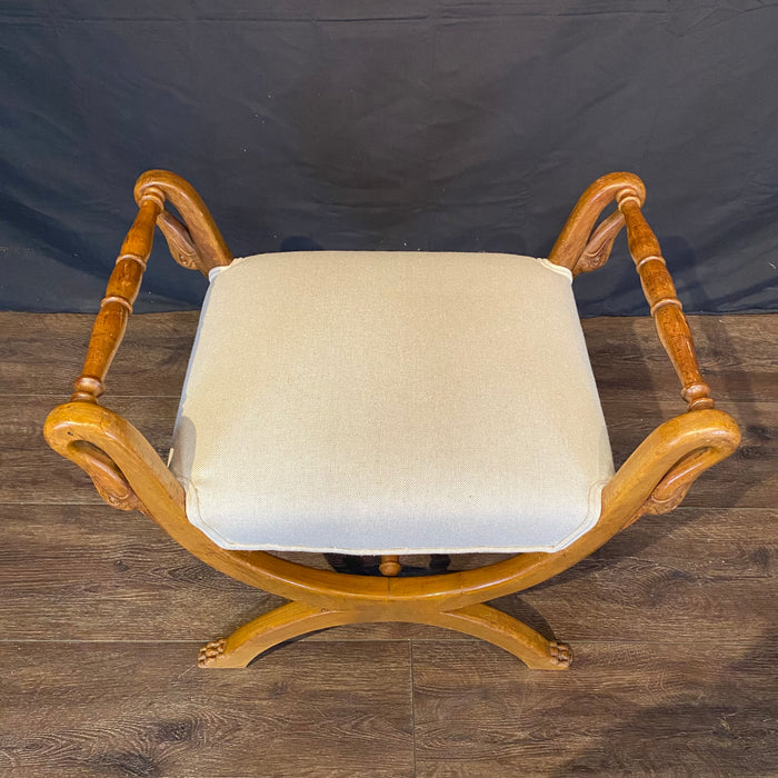French Pair of Carved Swan Neck Benches