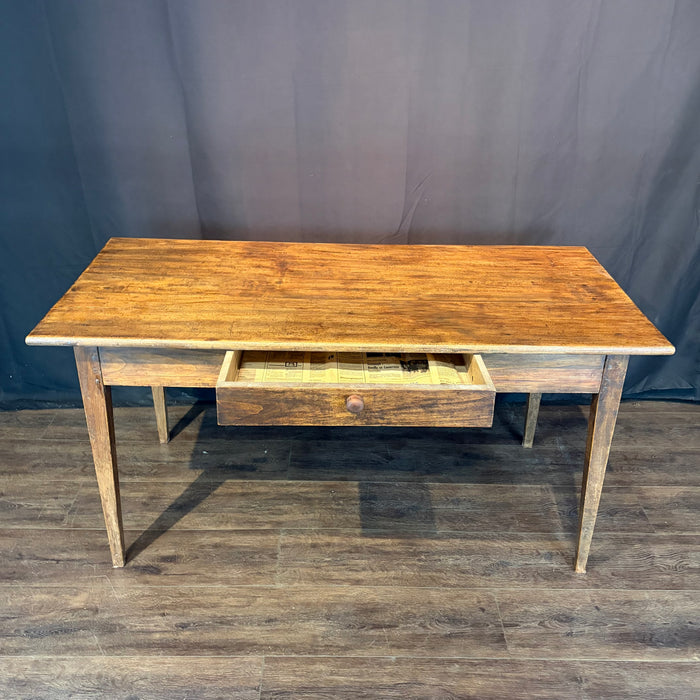 19th Century French Provincial Farmhouse Dining Table, Writing Desk or Work Table with Single Drawer
