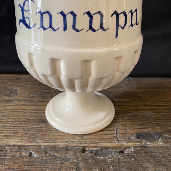 Antique Italian Apothecary Jar Venetian Canapa Porcelain Urn Large