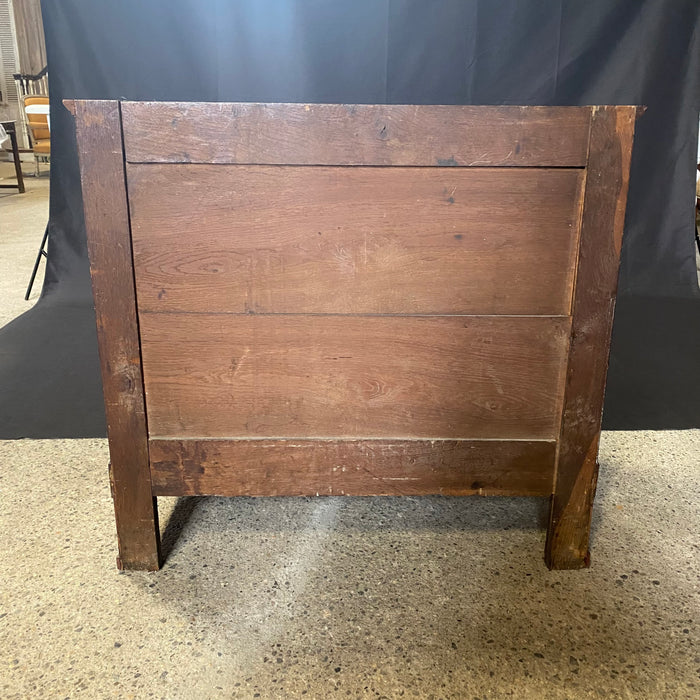 French 19th Century Empire Petite Walnut Commode with Original Marble Top