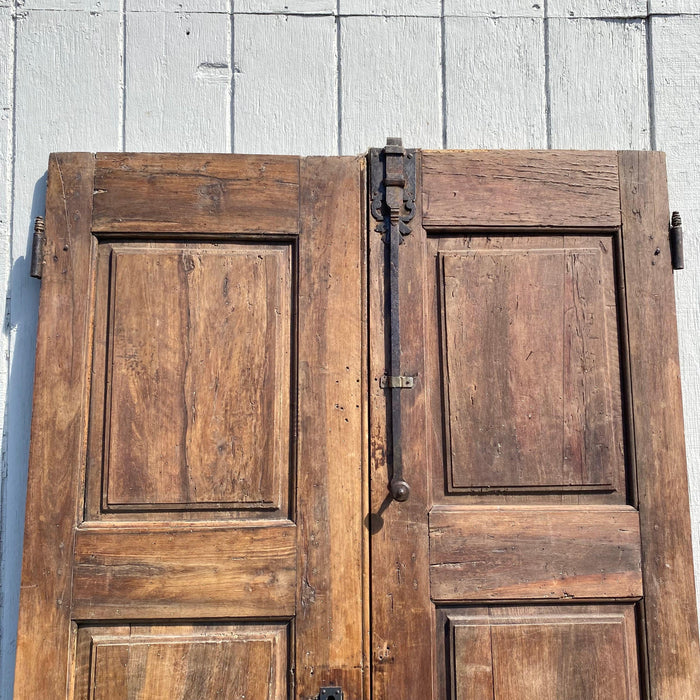 CLEAN UP/FIX UP AND REPHOTOGRAPH. French 18th Century Vielle Porte Double Interior or Exterior Doors with Original Hardware