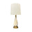 Italian Mid-Century Alabaster Teardrop Table Lamp with Gilt Metal Collar and Base