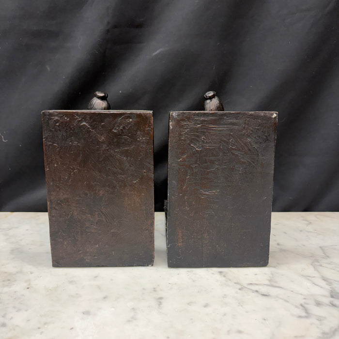 Pair of Vintage American Seated Ballerina Figural Bookends with Bronze Finish