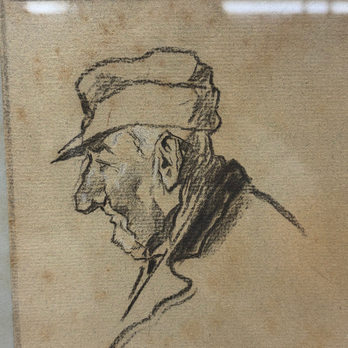 Signed A. Roeseler Drawing of Men