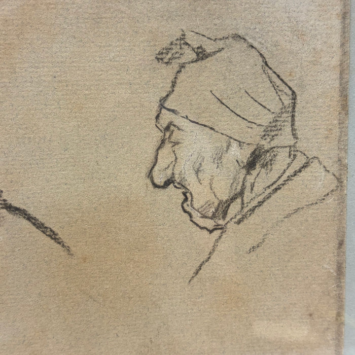 Signed A. Roeseler Drawing of Men