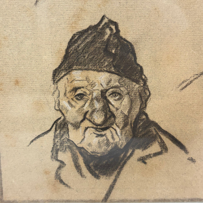 Signed A. Roeseler Drawing of Men