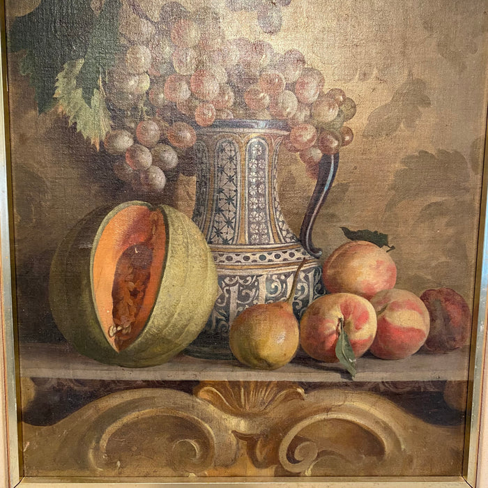 Still Life with Fruit and Pitcher Oil Painting by Francesco Malacrea, 1813-1886