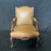 Fine French Leather Louis XV Carved Walnut Armchair with Carved Backrest Edges and Brass Tack Lining