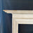 Painted White Ivory Antique Fireplace Mantel Late 19th Century with Detailed Mouldings