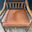 19th Century Leather and Brass Trimmed Soleil Rocking Chair with Pressed Brass Faces