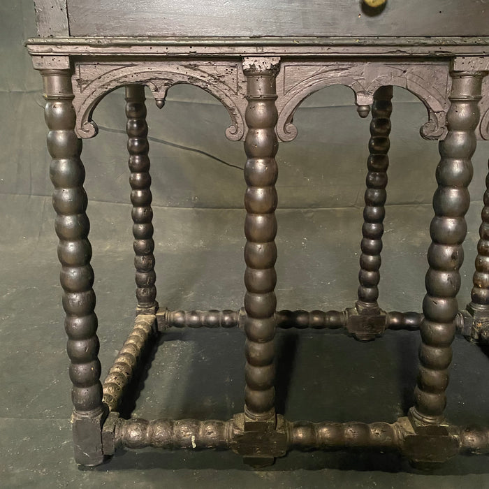 Early 19th Century  French Renaissance or Napoleon III Ebony Black Console Table or Hall Table, or Side Table or End Table