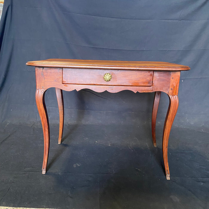 Antique French Provincial Cherry Petite Desk or Side Table with Hoof Feet