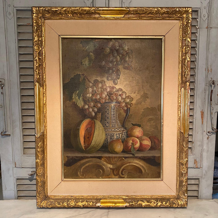 Still Life with Fruit and Pitcher Oil Painting by Francesco Malacrea, 1813-1886