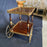 French Mid-Century Modern Bar Trolley or Bar Cart with Brass and Formica Wood