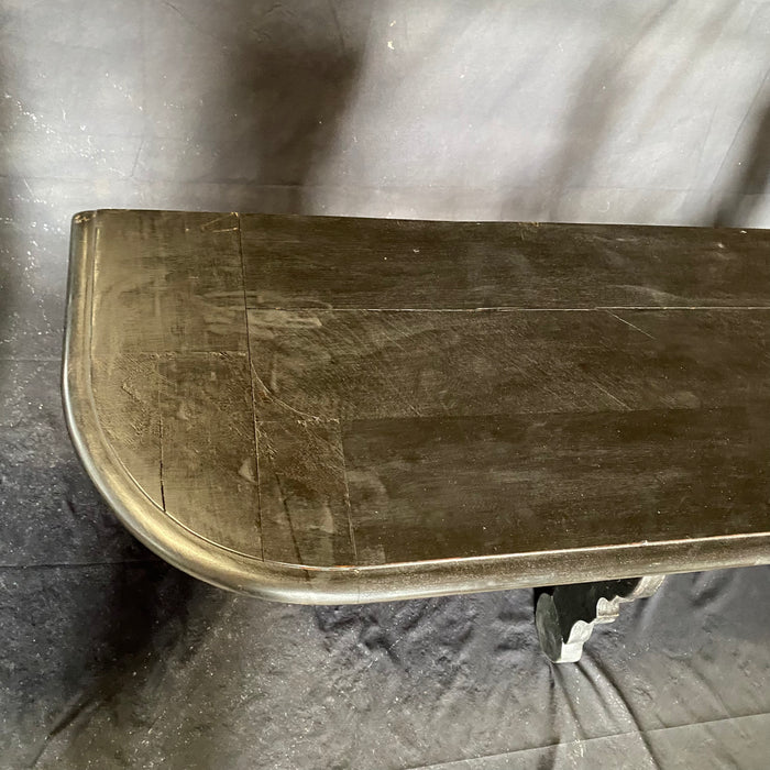 Pair of Antique Spanish Ebony Demilune Tables, Consoles or Side Tables