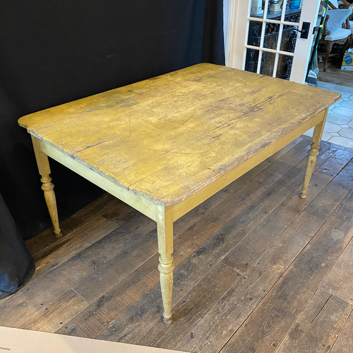 Early 19th Century Antique Americana Primitive Farmhouse Painted Maple Dining Table