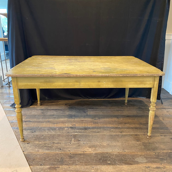 Early 19th Century Antique Americana Primitive Farmhouse Painted Maple Dining Table