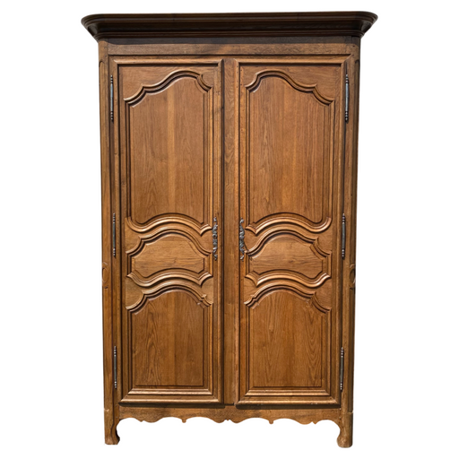 Classic French 19th Century Louis XV Walnut Armoire or Wardrobe from Normandy