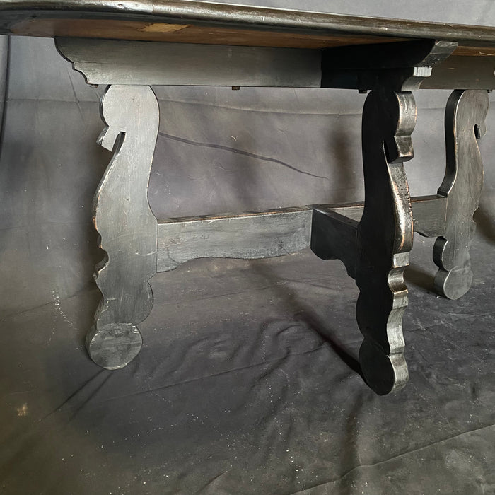 Pair of Antique Spanish Ebony Demilune Tables, Consoles or Side Tables