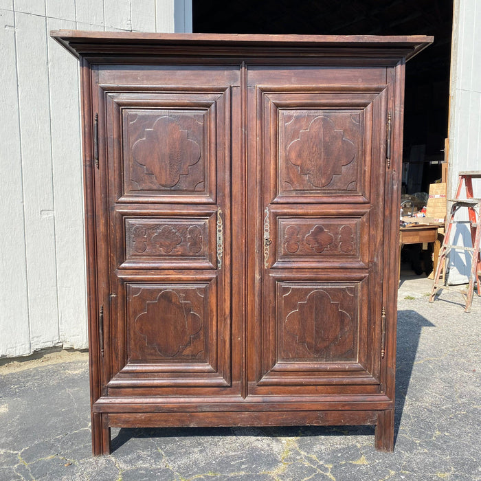 French Early 19th Century Carved Armoire or Wardrobe from Normandy, France