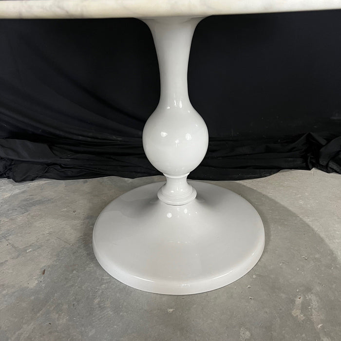 Italian Round Carrera Marble Top Dining Table