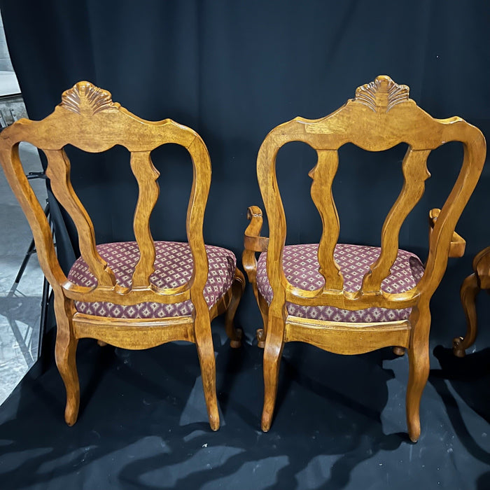 Set of Eight French Louis XV Style Dining Chairs: Two Arm Chairs and Six Side Chairs