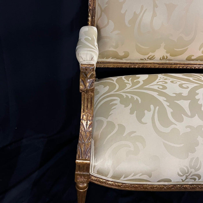 Louis XVI Gold Sofa, Loveseat or Settee