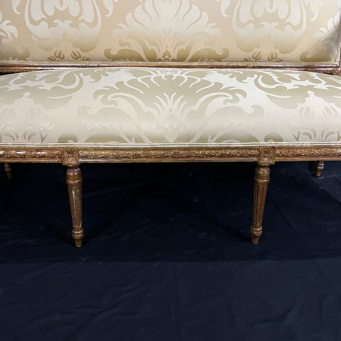 French Louis XVI Style Hand Carved Gold Giltwood Sofa, Settee or Canap —  The Art of Antiquing
