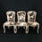 Set of Three French Louis XV Style Cerused Side Chairs with Faux Hide upholstery