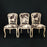 Set of Three French Louis XV Style Cerused Side Chairs with Faux Hide upholstery