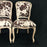 Set of Three French Louis XV Style Cerused Side Chairs with Faux Hide upholstery