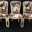 Set of Three French Louis XV Style Cerused Side Chairs with Faux Hide upholstery