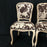 Set of Three French Louis XV Style Cerused Side Chairs with Faux Hide upholstery